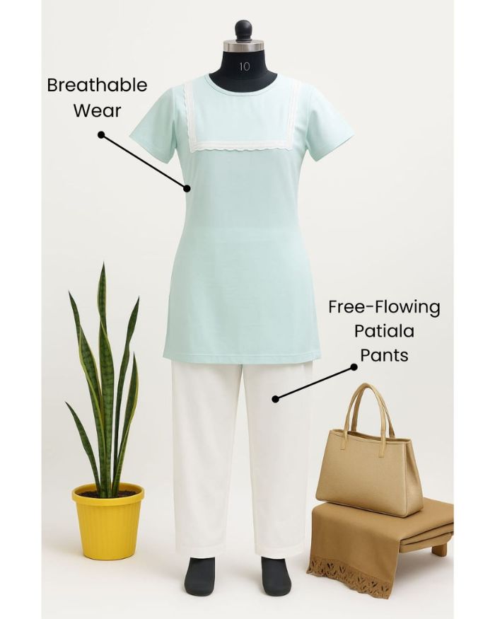 Grace Lace T-shirt Kurta Patiala Set (Lace T-shirt Kurta and Patiala Pants)