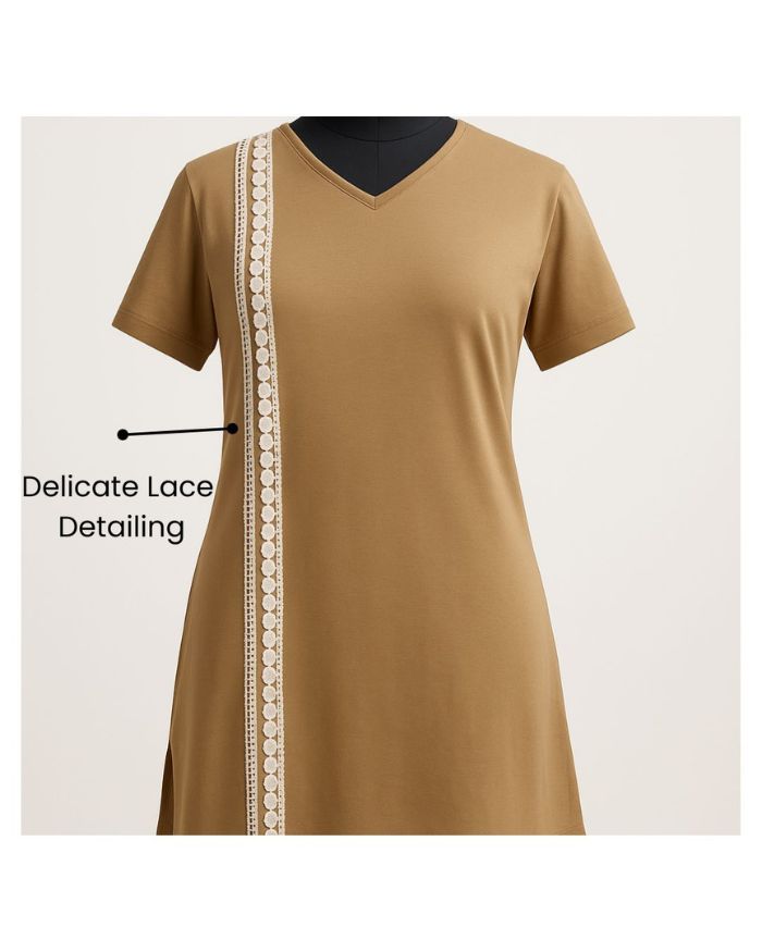 Lace Whisper T-shirt Patiala Set (Laced T-shirt Kurta and Patiala Set)
