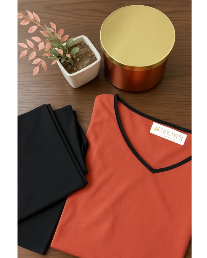 Piping Pathways T-shirt Kurta Set (T-shirt Kurta with Piping Design and Pant Set)