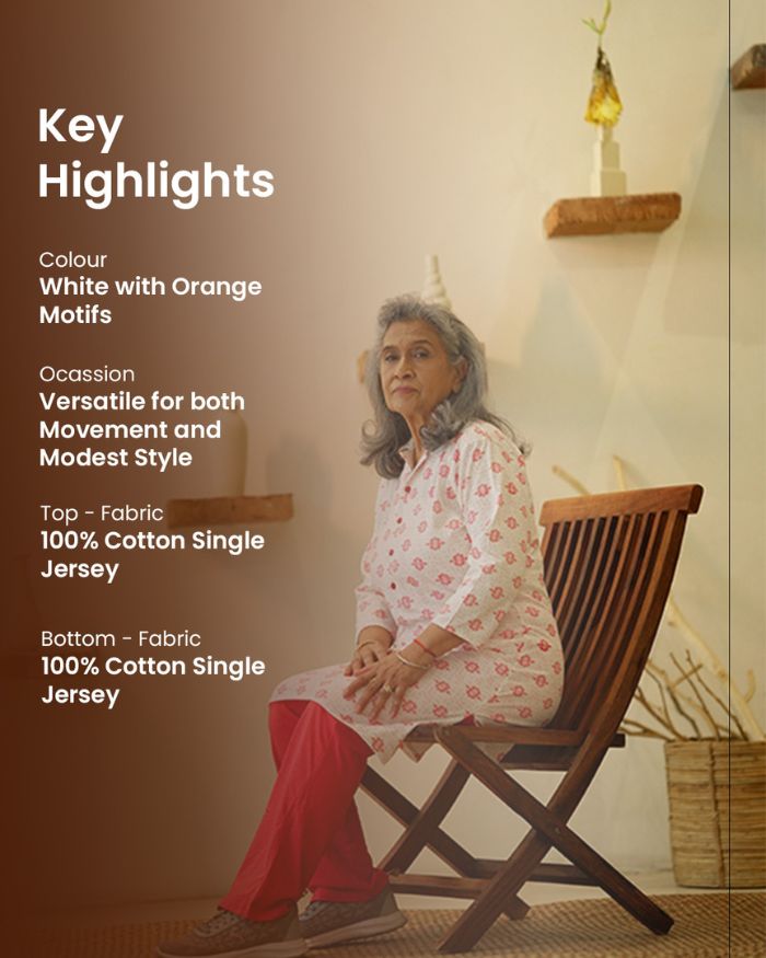 Motif Muse Button Up T-shirt Kurta Set (T-shirt Button Up Printed Motifs Kurta and Pant Set)