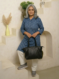 Indigo Ease Button-Down Kurta Set